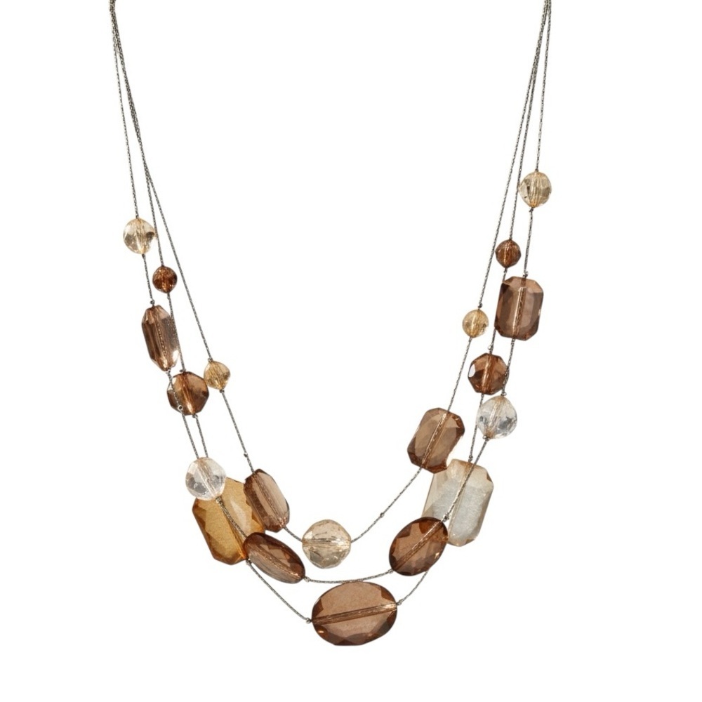Unbranded Multi-strand Layered Facetted Beaded Adjustable Necklace Y2K
